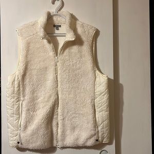 Talbots XL Cream White Sherpa vest